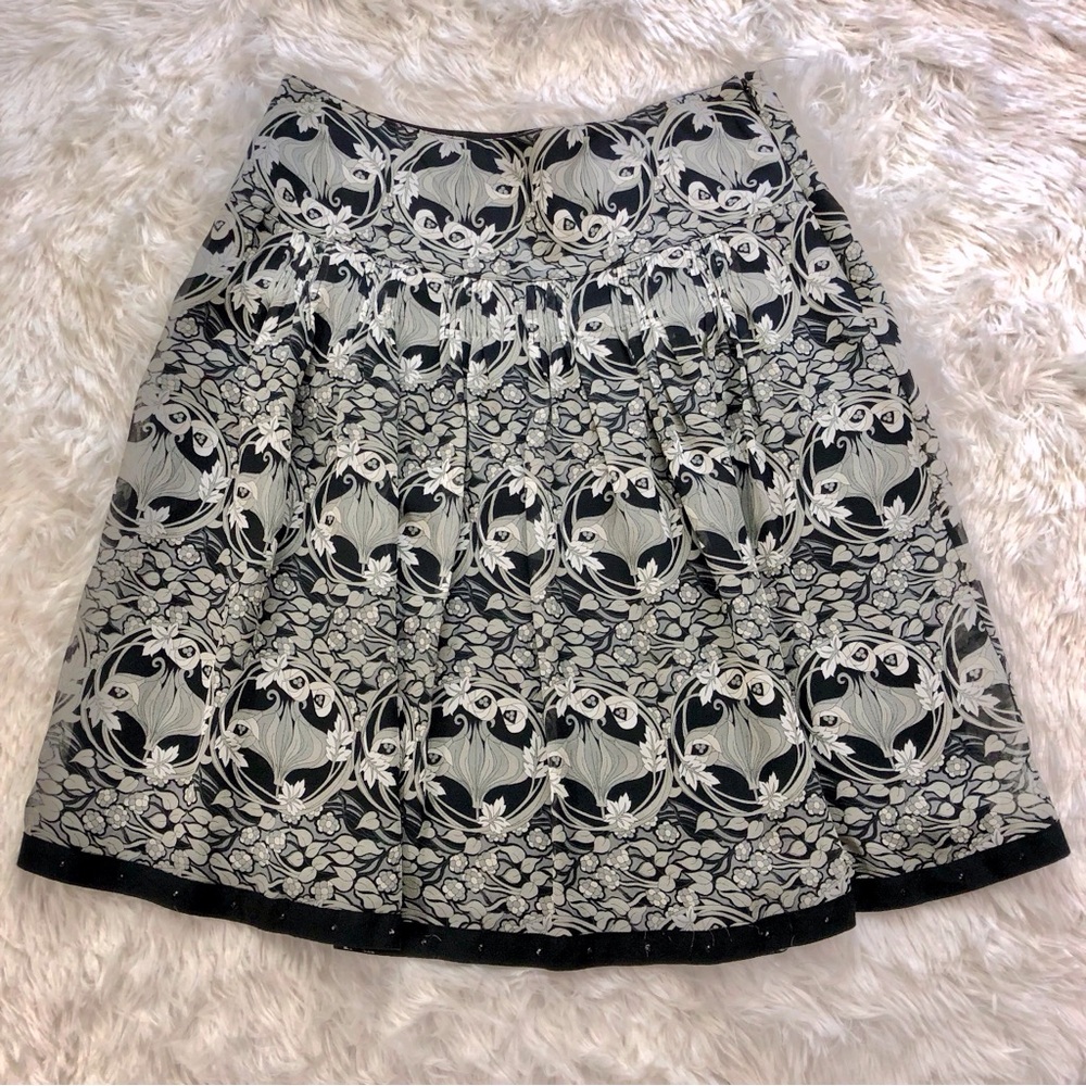 The Limited Black Gray Gauzy Lined Skirt